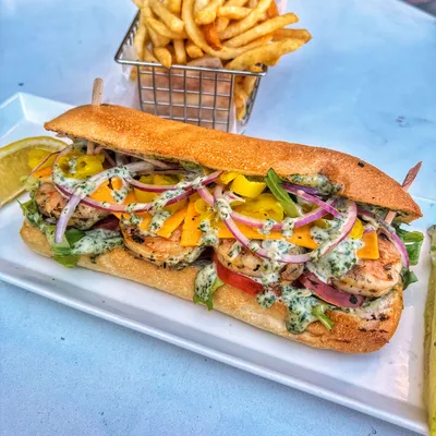 Garlic Cilantro Jumbo Shrimp Sandwich