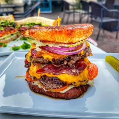 Grilled Cheese Double Patty Bacon Cheeseburger