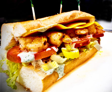 Garlic Cilantro Jumbo Shrimp Sandwich